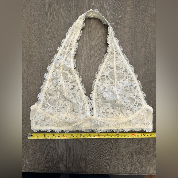 INTIMATELY FREE BY FREE PEOPLE CREAM LACE HALTER BRALETTE - Size Large SKU:20 - Picture 3 of 5